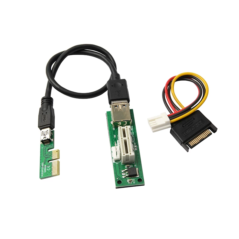 Cáp nối dài PCI-E X1 cần nguồn điện Thẻ âm thanh mở rộng PCIE 1X Thẻ mạng Thẻ chuyển đổi góc phải 90 độ