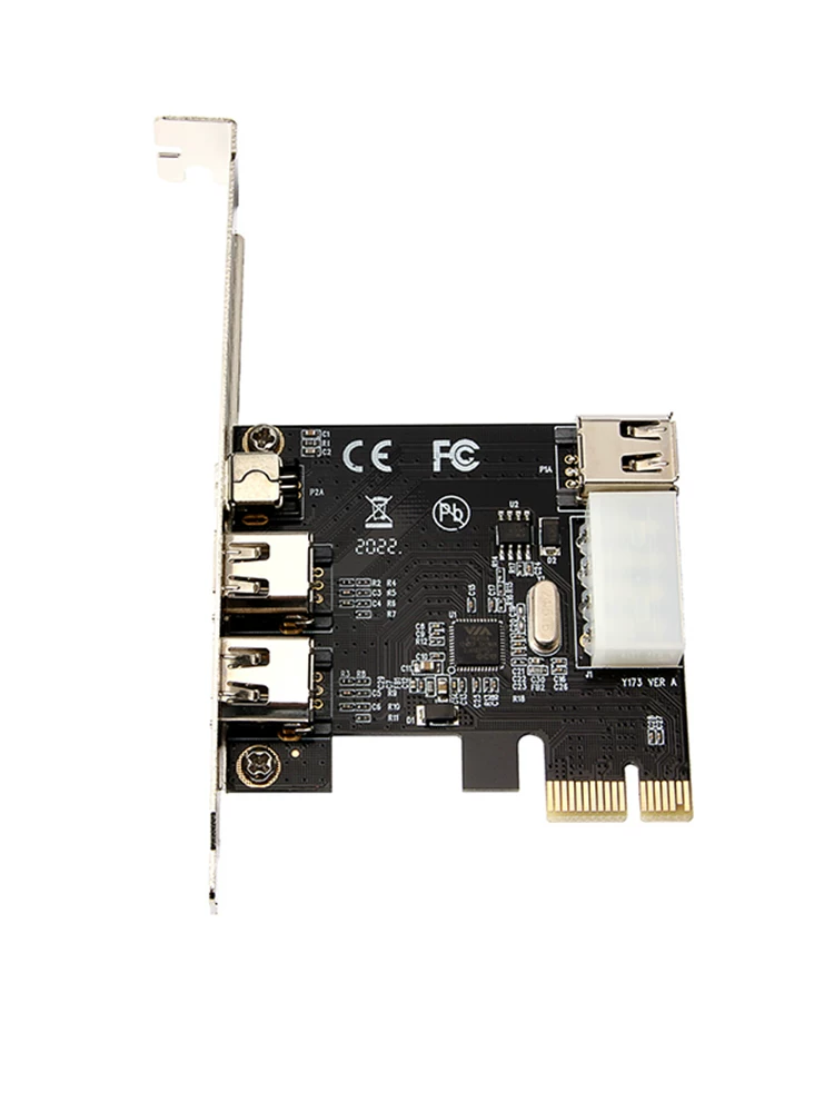 Thẻ PCI-E 1X sang 1394 Thẻ ghi video độ nét cao DV 3 cổng Thẻ mở rộng đa cổng PCIE x1 sang 1394