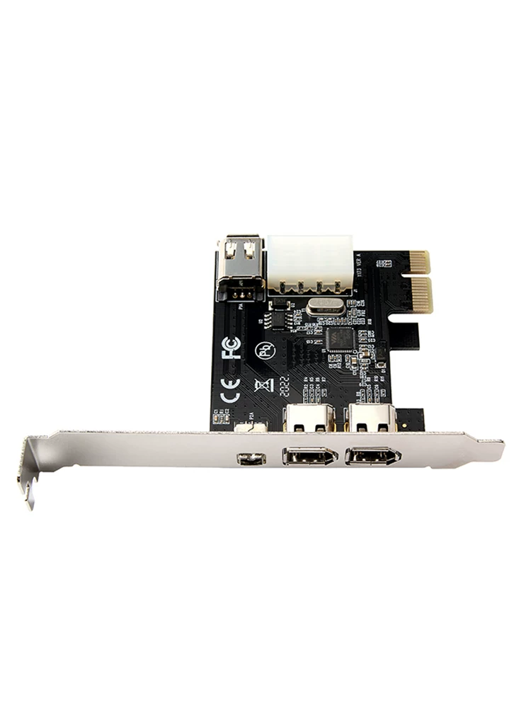 Thẻ PCI-E 1X sang 1394 Thẻ ghi video độ nét cao DV 3 cổng Thẻ mở rộng đa cổng PCIE x1 sang 1394