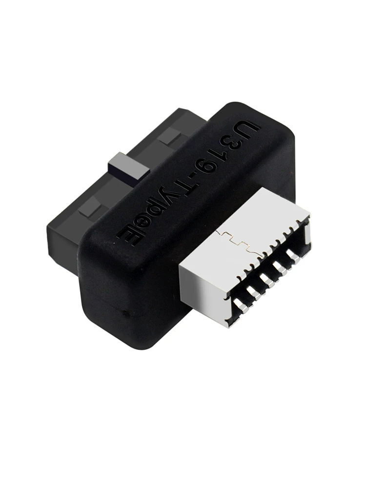 Bo mạch chủ USB3.0 19PIN sang TYPE-E Bộ chuyển đổi 90 độ khung máy mặt trước Cổng TYPEC có vỏ bọc