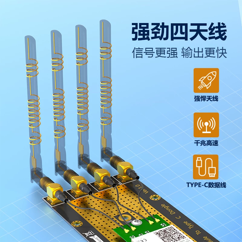 Thẻ chuyển đổi mô-đun mạng 4G/5G mở rộng M.2 KEY-B Giao diện USB3.0 TYPE-C Thẻ chuyển đổi B-key