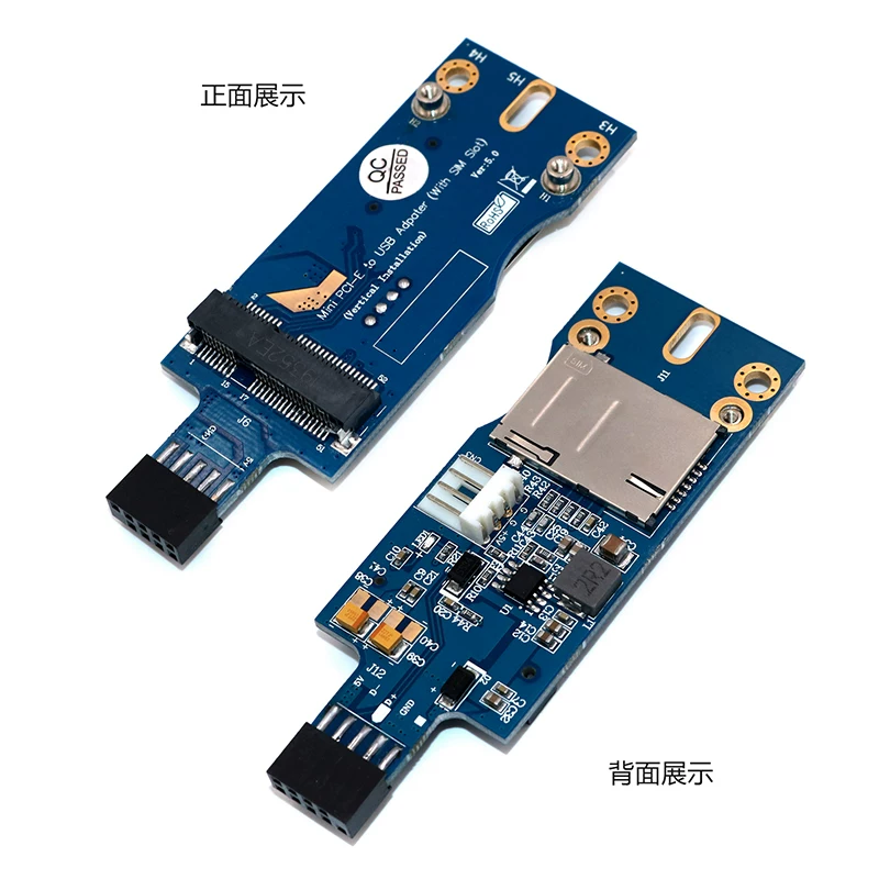 Mini PCI-E sang USB 3G, 4G với mô-đun khe cắm thẻ SIM chuyên dụng (lắp đặt theo chiều dọc)