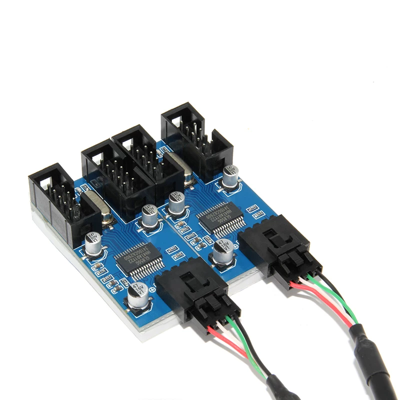 Bo mạch chủ Bộ chia pin USB Cáp Dupont bo mạch chủ USB2.0 9PIN sang bộ chia giao diện kép 9PIN