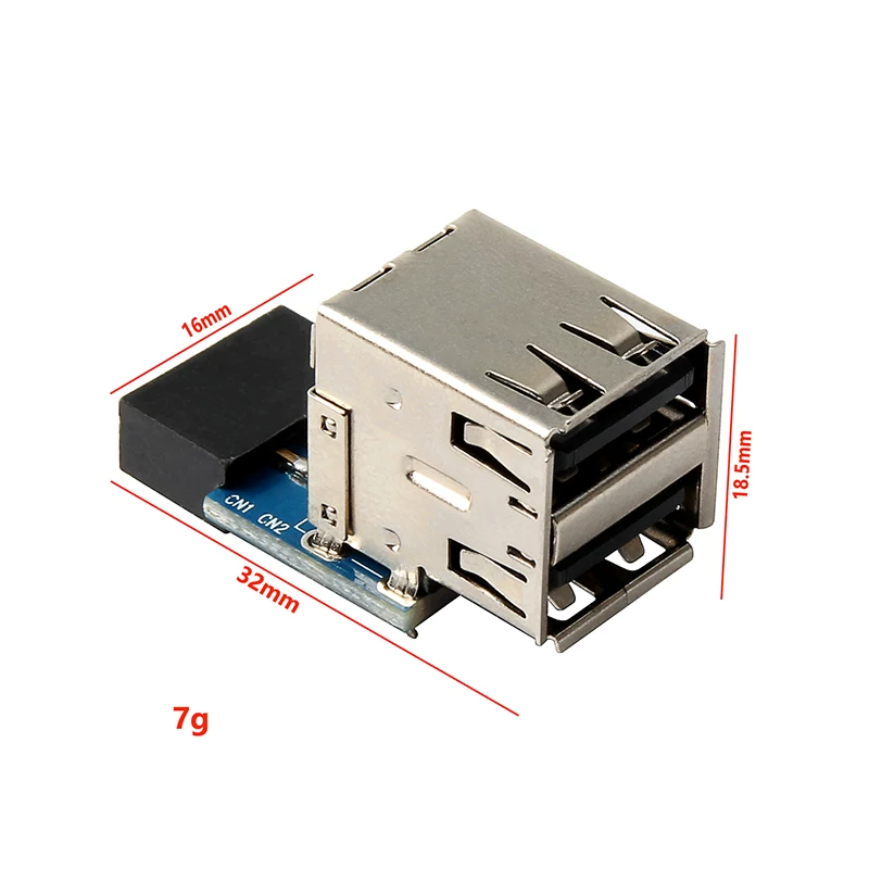 Bo mạch chủ máy tính để bàn mở rộng USB2.0 9Pin/10Pin cắm 9 chân sang ổ cắm USB2.0 kép cái Bluetooth dongle