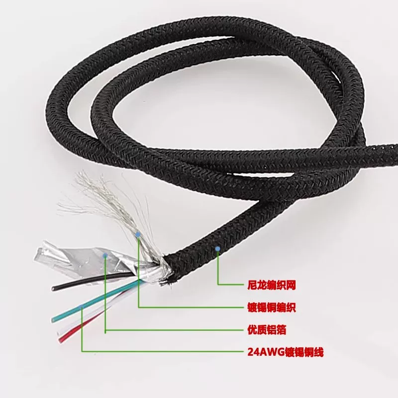 Bo mạch chủ Bộ chia USB 9 chân sang 9 chân kép, cáp được bảo vệ 9PIN sang 9 chân USB kép, phiên bản bện màu đen và trắng