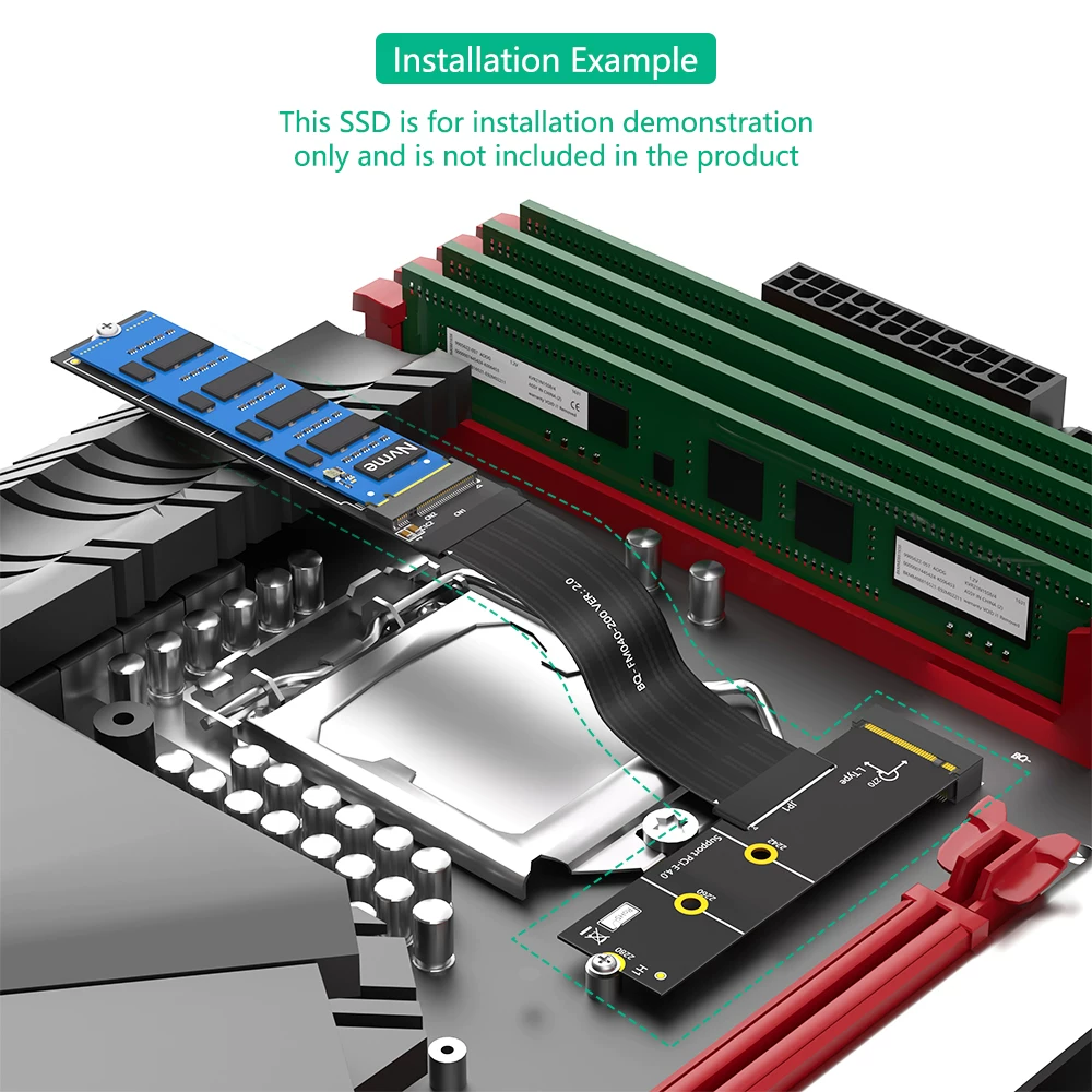 Thẻ mở rộng cáp mở rộng NGFF M.2 M-KEY NVME PCIe4.0 3.0 mở rộng ngoài tốc độ cao cho máy tính xách tay