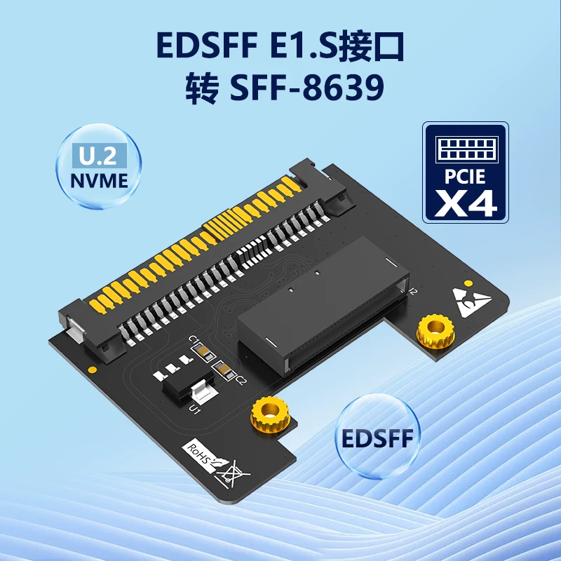 Giao diện EDSFF E1.S SSD Gen-Z PCI-E sang SFF-8639 U.2 Thẻ chuyển đổi SSD giao diện U2