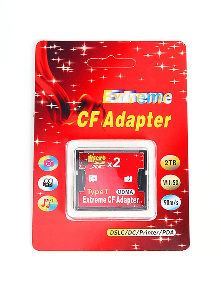 Thích hợp cho bộ chuyển đổi thẻ micro TF sang CF, bộ chuyển đổi thẻ kép TF sang CF, hỗ trợ thẻ bộ chuyển đổi tốc độ cao SDXC 2TB