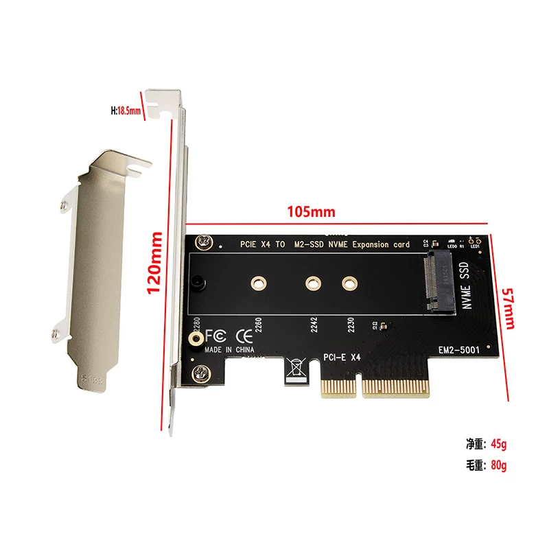 Bộ chuyển đổi card mở rộng PCIE NVME m.2 M Key type M.2 SSD sang PCIE 4X, m.2 sang pci-e