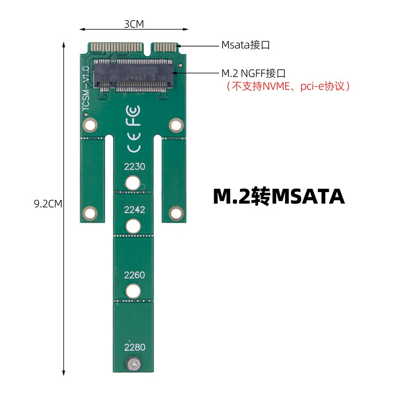 ngff m.2 sang msata chuyển đổi ổ cứng ngff m.2 thành giao diện msata. Chỉ hỗ trợ giao thức sata.