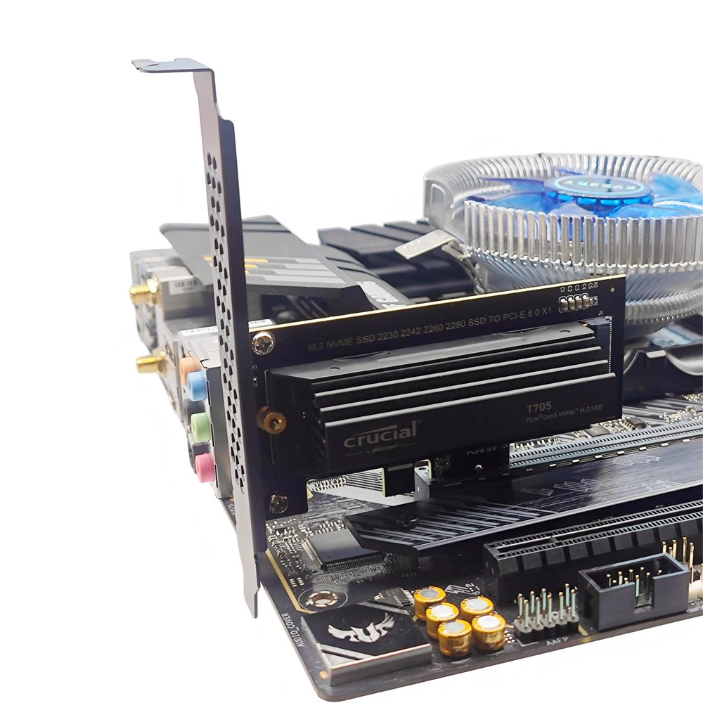Thẻ mở rộng tốc độ cao M.2 NVME sang PCI-E5.0X4 Thẻ chuyển đổi NVME Thẻ chuyển đổi SSD M KEY Optane