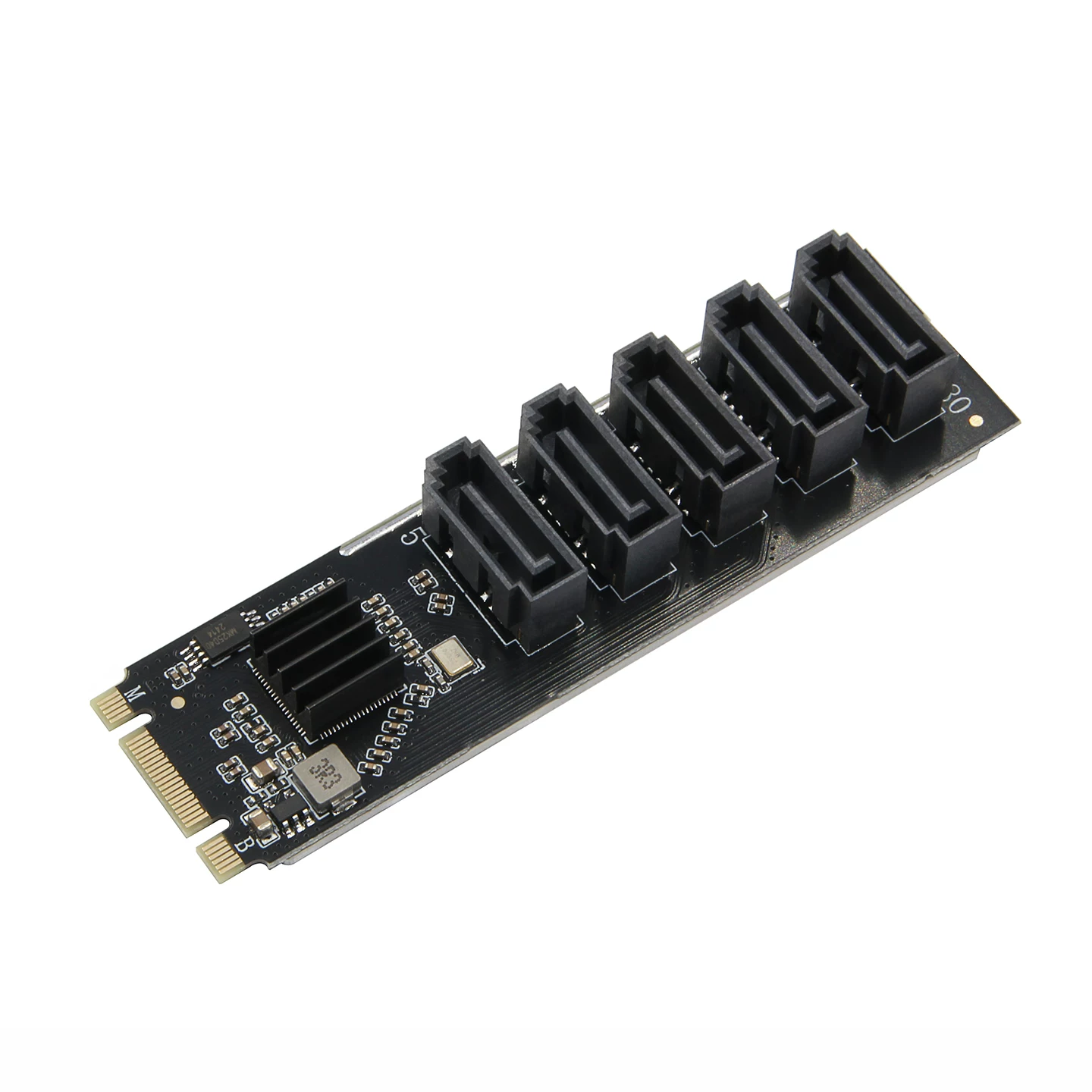 Thẻ mở rộng M.2 NVME sang 5 cổng SATA, card chuyển đổi ổ cứng nvme, không cần driver Qunhui, phù hợp với Feiniu JMB585