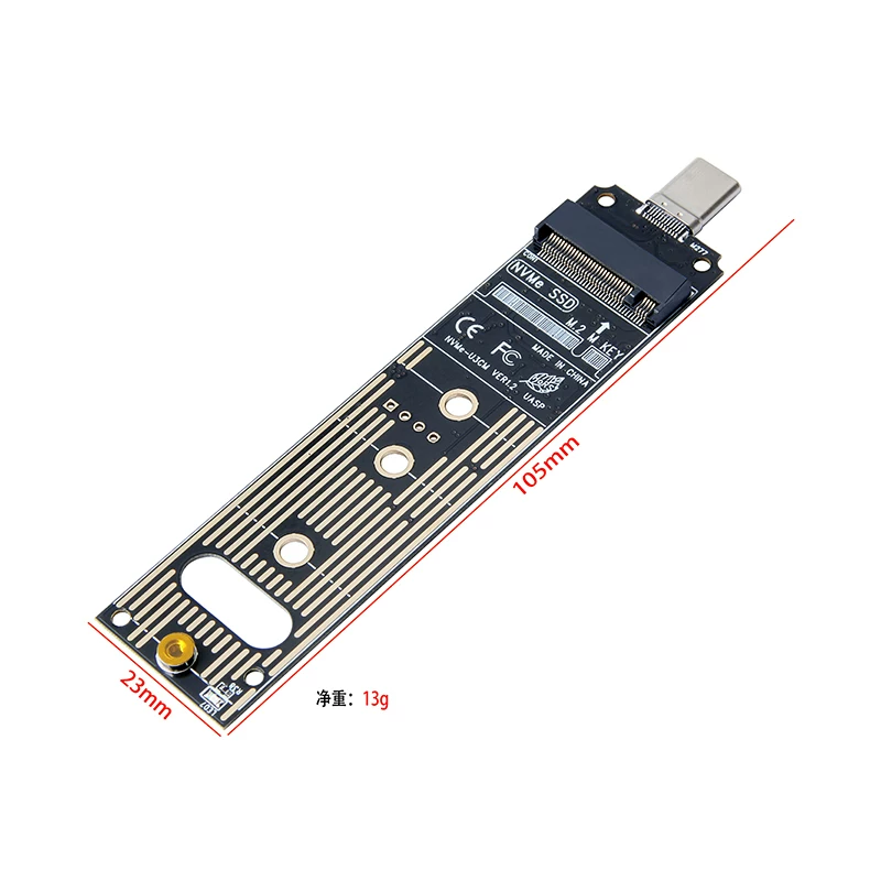 Thẻ chuyển đổi di động M.2 NVME sang TYPE-C M2 SSD Giao diện PCIE SSD chuyển đổi trạng thái rắn USB3.0