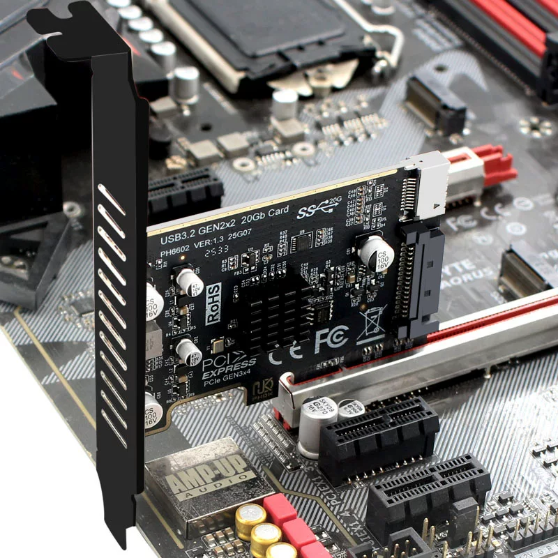 Card mở rộng PCI-E x4 sang USB3.2 TYPE-E mặt trước TYPE-C USB3.2 20Gbps
