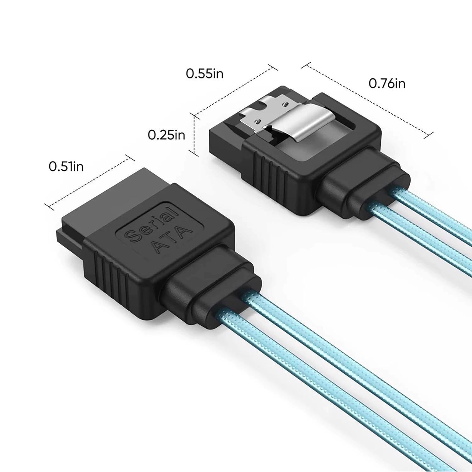 Cáp dữ liệu ổ cứng SATA3.0 bằng giấy nhôm Cáp kết nối máy tính 7 chân 6G được bảo vệ đầu thẳng nhiều màu nối dài NAS