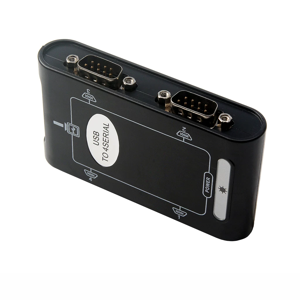 USB2.0 sang cổng nối tiếp RS232 Hub 4 cổng 9 chân USB sang 4 cổng nối tiếp Hộp chuyển đổi cổng COM Hub DB9