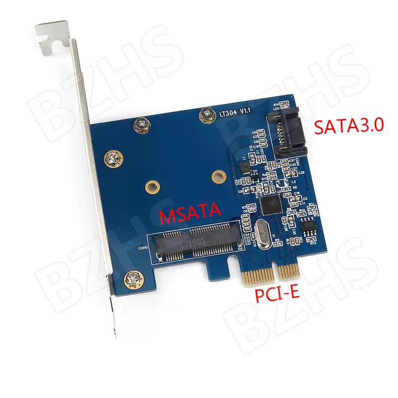 Thẻ mở rộng PCI-E sang MSATA+SATA3.0 dành cho máy tính để bàn Thẻ chuyển đổi ổ cứng thể rắn PCIe sang MSATA SSD