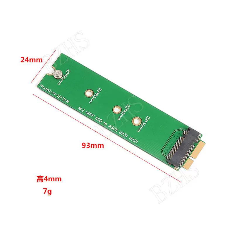 Thẻ chuyển đổi SSD M.2 sang ASUS UX21/31 SSD dành cho máy tính xách tay phù hợp với thẻ chuyển đổi ổ cứng thể rắn ASUS 2280