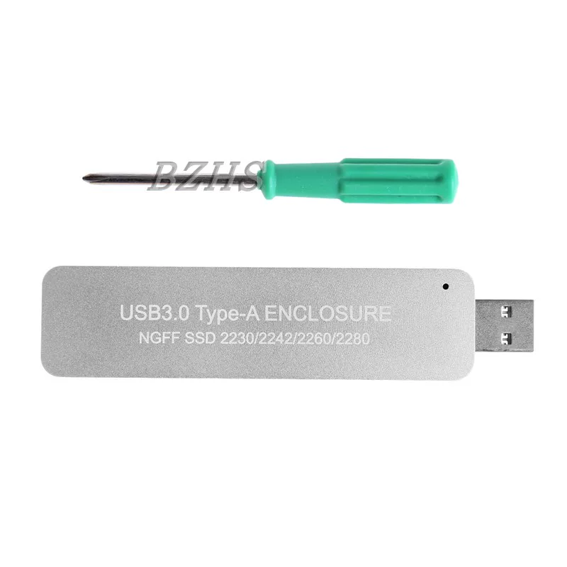 Hộp ổ cứng di động trạng thái rắn m.2 SSD sang USB3.0 hoàn toàn bằng nhôm 2230/2280 loại ổ đĩa U ASM1153E