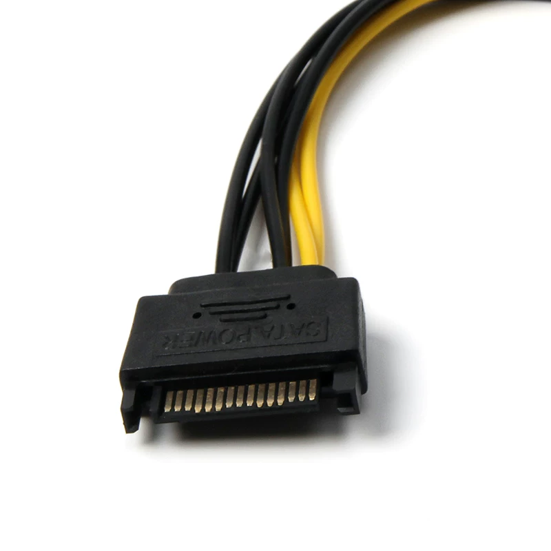 Card đồ họa Cáp nguồn 6PIN Nguồn SATA 15p đến 6P card đồ họa cáp chuyển đổi nguồn ngược 15-pin