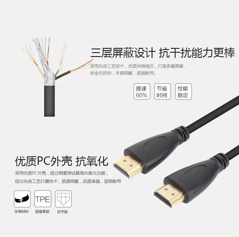 Cáp HDMI cáp độ nét cao phiên bản 1.4 3D độ nét cao máy tính LCD TV set-top box Cáp kết nối HDMI