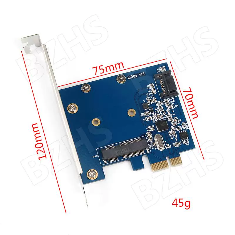 Thẻ mở rộng PCI-E sang MSATA+SATA3.0 dành cho máy tính để bàn Thẻ chuyển đổi ổ cứng thể rắn PCIe sang MSATA SSD