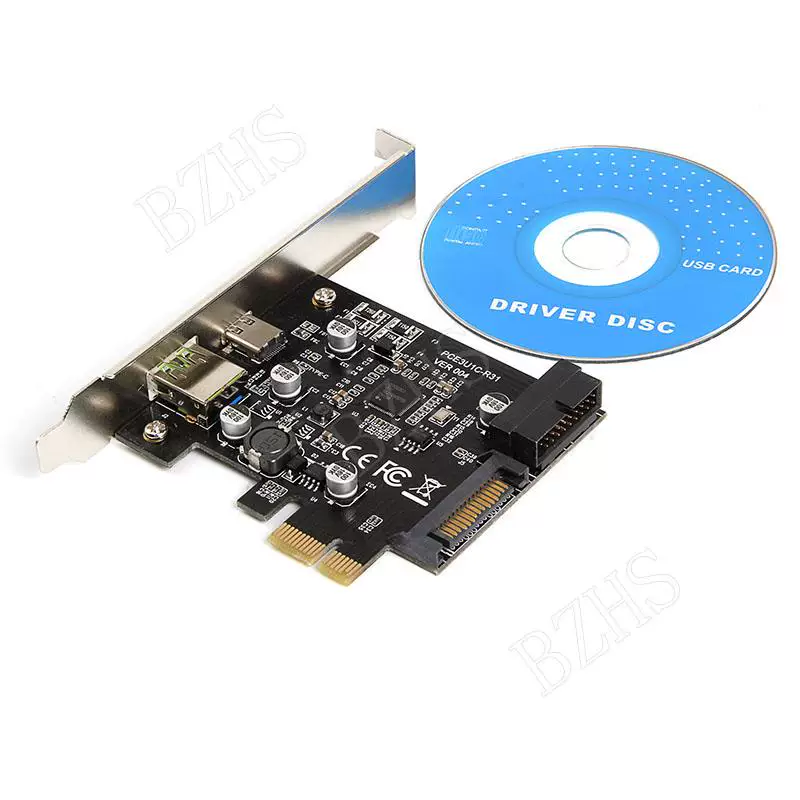 Thẻ mở rộng PCI-e sang USB3.1 Type-C Sạc nhanh PCIe sang USB + Thẻ chuyển đổi USB phía trước 19PIN