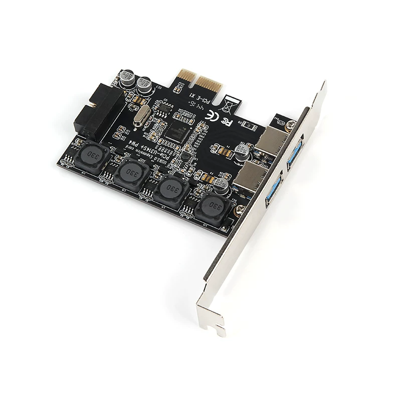 Máy tính để bàn bốn cổng PCI-E sang thẻ mở rộng USB3.0 4 cổng PCIE sang USB3.0 giao diện phía trước của thẻ chuyển đổi