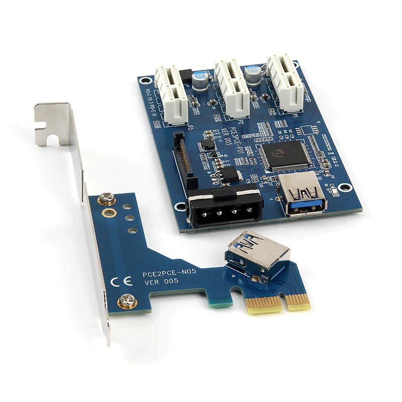 Thẻ chuyển đổi PCI-E sang PCIe 1 đến 3 Thẻ mở rộng giao diện PCI-E sang PCIe 1X Khe cắm PCIe 3 cổng