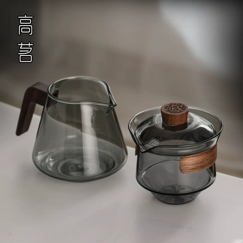 Bộ bát có nắp kính và cốc, cốc pha trà chống bỏng, phụ kiện pha trà cao cấp, bát trà xanh cao cấp, ấm trà cầm tay.
