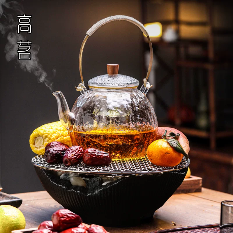 Bộ ấm trà bếp điện gốm sứ kiểu Nhật cổ điển, mẫu mới 2025, cao cấp, phong cách thiền, hoạt động êm ái