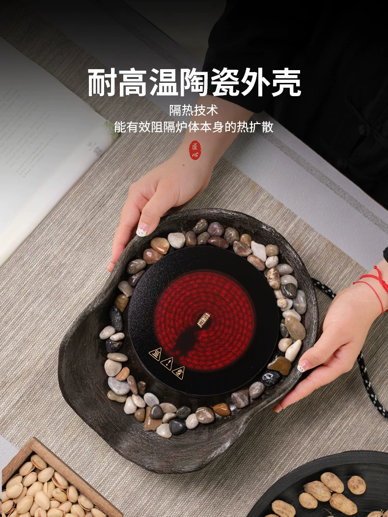 Máy pha trà kiểu mới, kiểu cổ điển, bằng đất nung, bếp điện gốm, mẫu mới 2025, bếp pha trà mùa đông, bếp điện gia dụng trong nhà