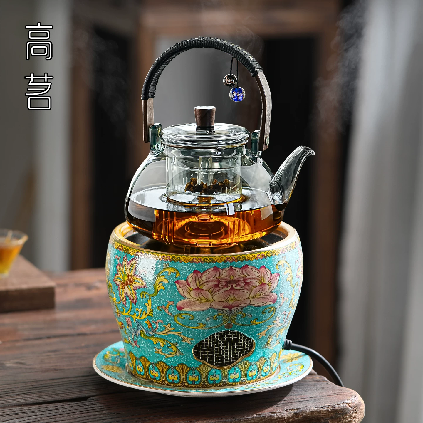 Bình đun nước điện mẫu mới 2025 với bếp gốm, bộ pha trà dùng trong gia đình, ấm trà thủy tinh chịu nhiệt chống nổ