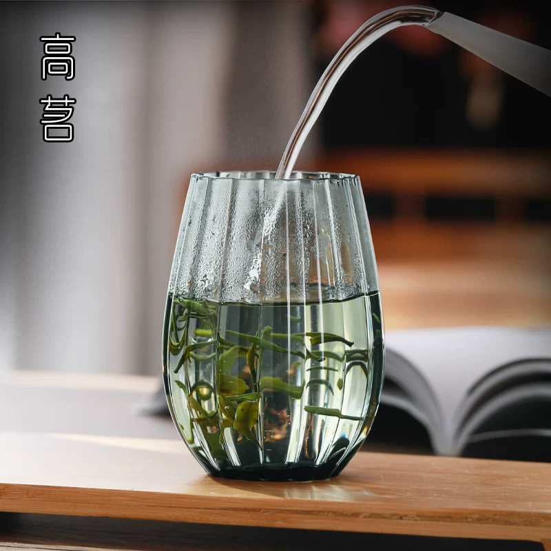 Cốc thủy tinh phong cách Instagram, chịu nhiệt cao, cốc trà sọc dọc dành cho nữ, cốc nước gia dụng, cốc nước nhiều màu sắc, cốc thẩm mỹ.