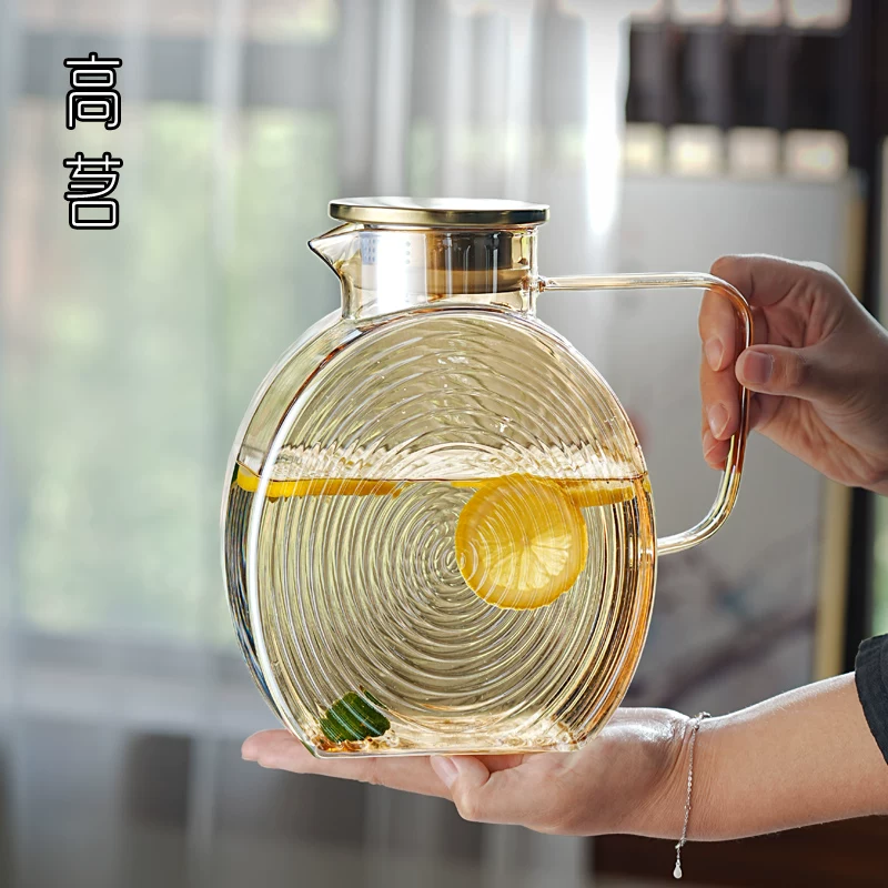 Bình đựng nước lạnh dung tích lớn, bình đựng nước lạnh bằng kính làm lạnh, bình đựng nước đun sôi chịu nhiệt gia dụng mùa hè.