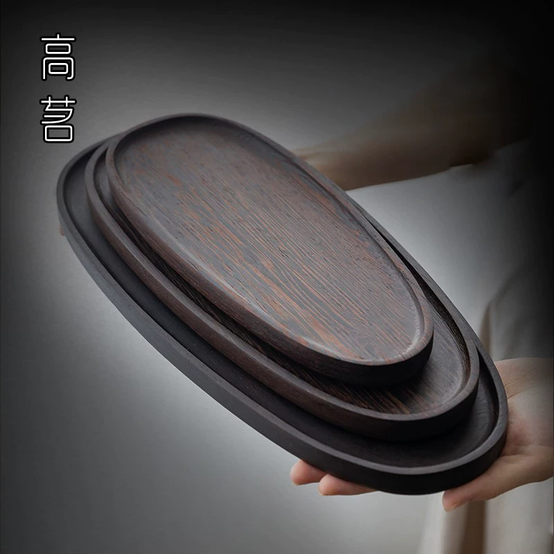Khay trà kiểu Nhật, kích thước nhỏ, sử dụng đơn giản trong gia đình, bệ pha trà khô kiểu Zen, khay trà nhỏ bằng gỗ nguyên khối đơn giản dành cho một người.