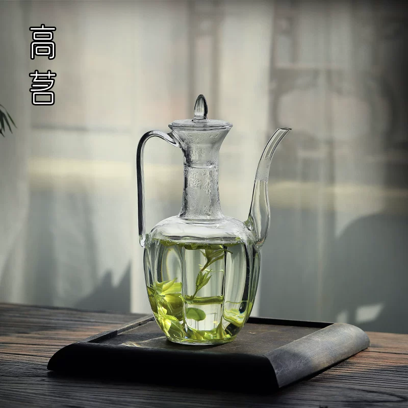 Ấm trà thủy tinh để pha trà tại nhà, ấm trà cầm tay giả thời nhà Tống, có thể đun nóng trên lửa, bộ ấm trà, ấm đun nước bằng bếp điện gốm.