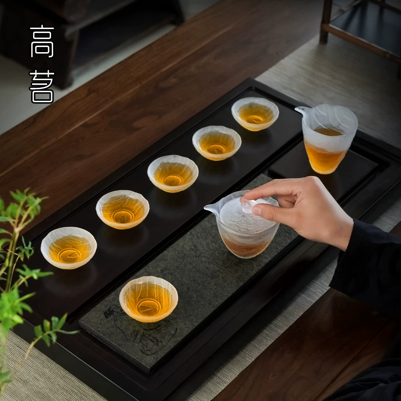 Bộ ấm chén trà Kung Fu bằng thủy tinh dùng trong gia đình, phong cách Nhật Bản đơn giản hiện đại, tách trà nhỏ cao cấp dùng để tiếp khách, hộp quà tặng chén trà