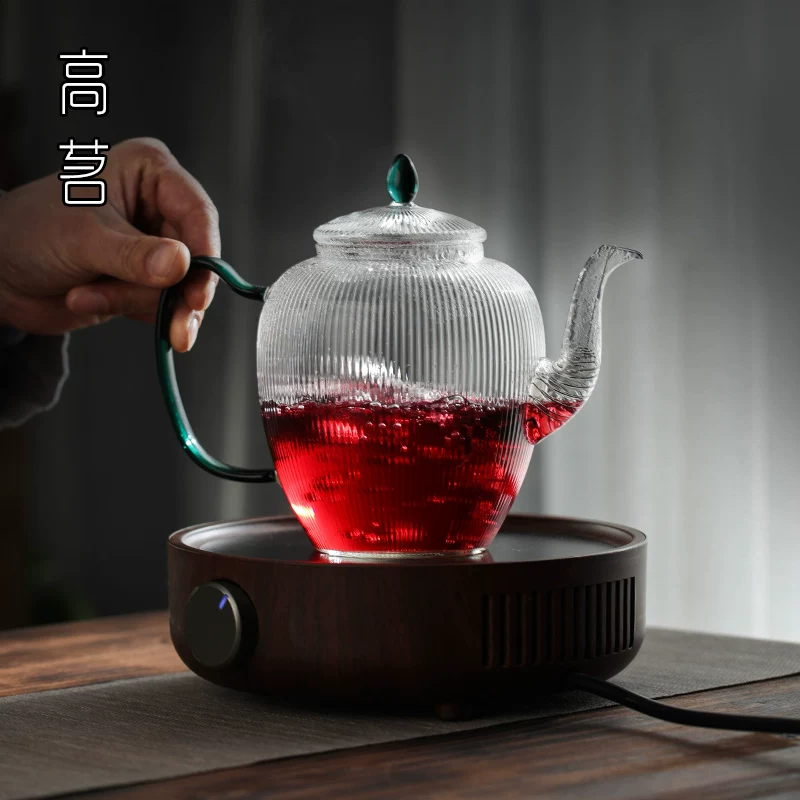 Ấm trà thủy tinh để pha trà, ấm trà hoa dung tích lớn, chịu nhiệt và chịu nhiệt độ cao, bộ trà kung fu, ấm pha trà.