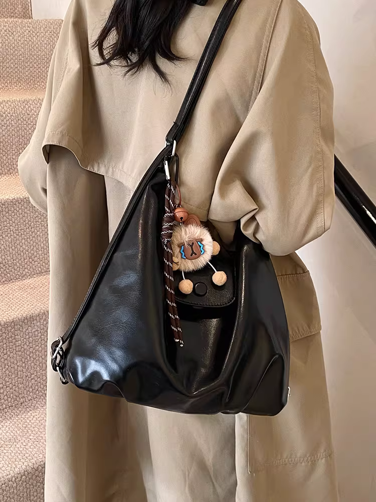 Túi đeo chéo nữ cỡ lớn phong cách retro mùa thu đông 2025, túi tote dung tích lớn, phong cách Hàn Quốc, đeo vai, đeo chéo, balo