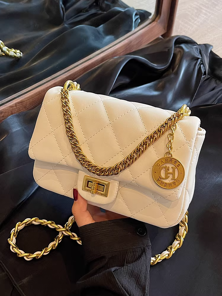 Túi xách cao cấp dành cho nữ 2025 thiết kế độc đáo thời thượng kiểu dáng may chần dây xích hot trend mạng xã hội túi đeo chéo một bên vai