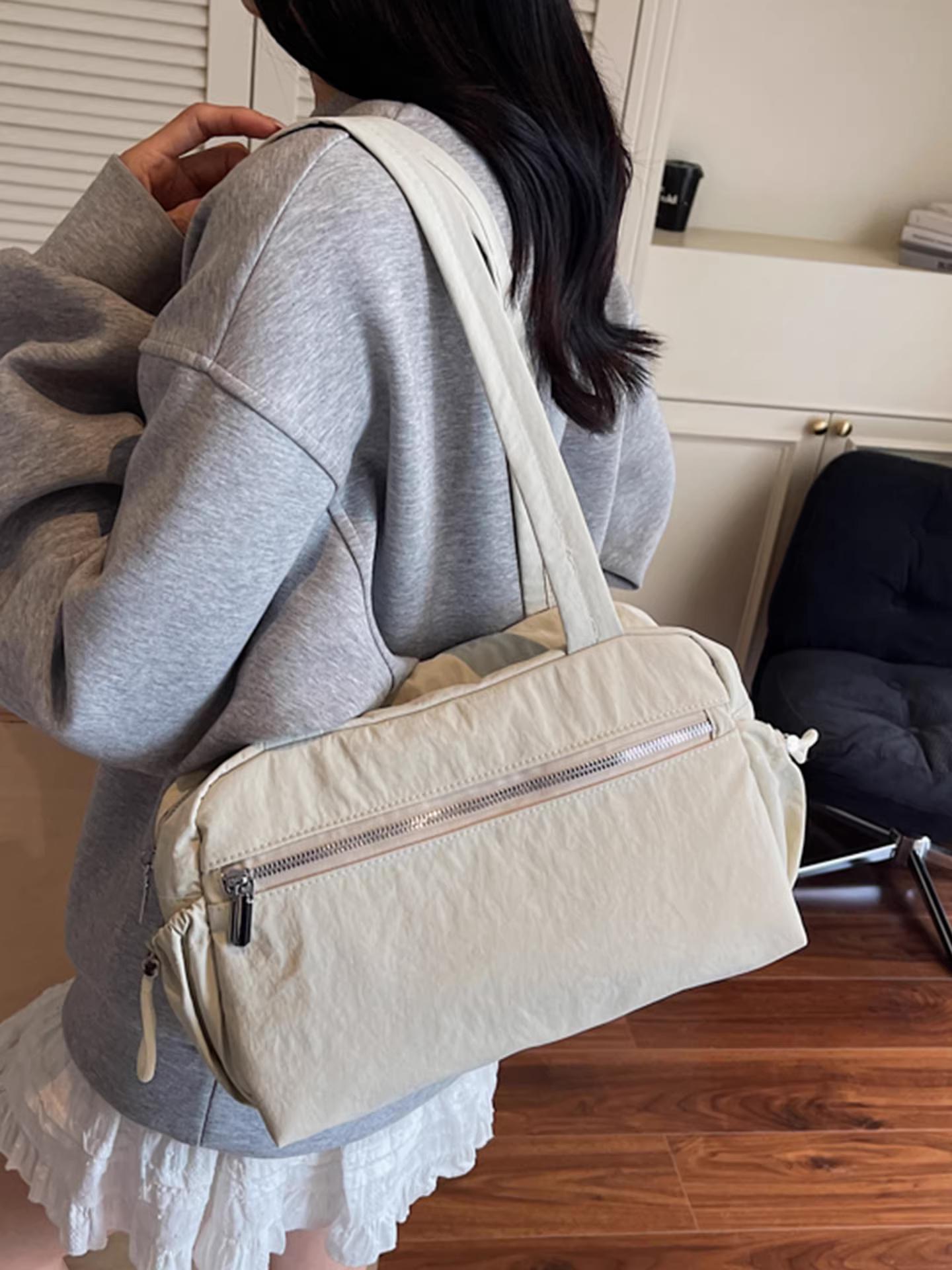 Túi vải canvas nữ, dung tích lớn, mẫu mới thu đông 2025, đa năng, đơn giản, đeo vai/nách, túi gối cao cấp đi làm