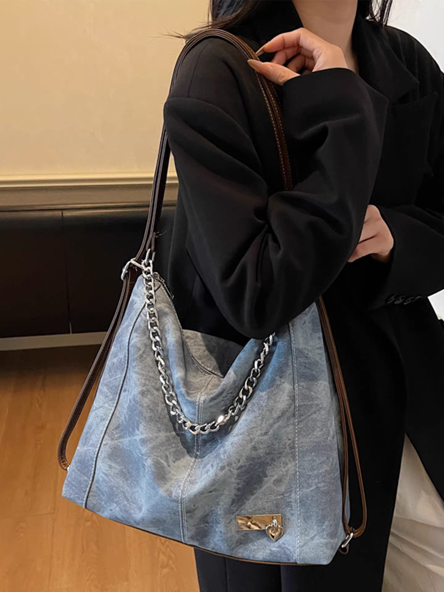 Túi tote nữ, dung tích lớn, mẫu mới thu đông 2025, túi đeo chéo/vách vai thường ngày, đi làm, balo đa năng.