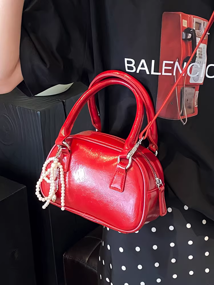 Túi xách cao cấp dành cho nữ, thời trang thu đông 2025, túi đeo chéo mới, túi bowling cầm tay, túi công sở nhỏ gọn