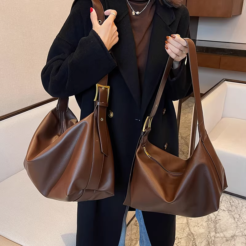 Túi đeo chéo nữ, dung tích lớn, kiểu dáng mới, túi tote đeo vai đi làm, túi đeo vai nữ phong cách giản dị cao cấp 2025.