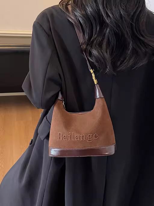 Túi da lộn nữ, mẫu mới thu đông 2025, thiết kế độc đáo, phong cách retro, túi đeo chéo thời thượng, túi bánh bao