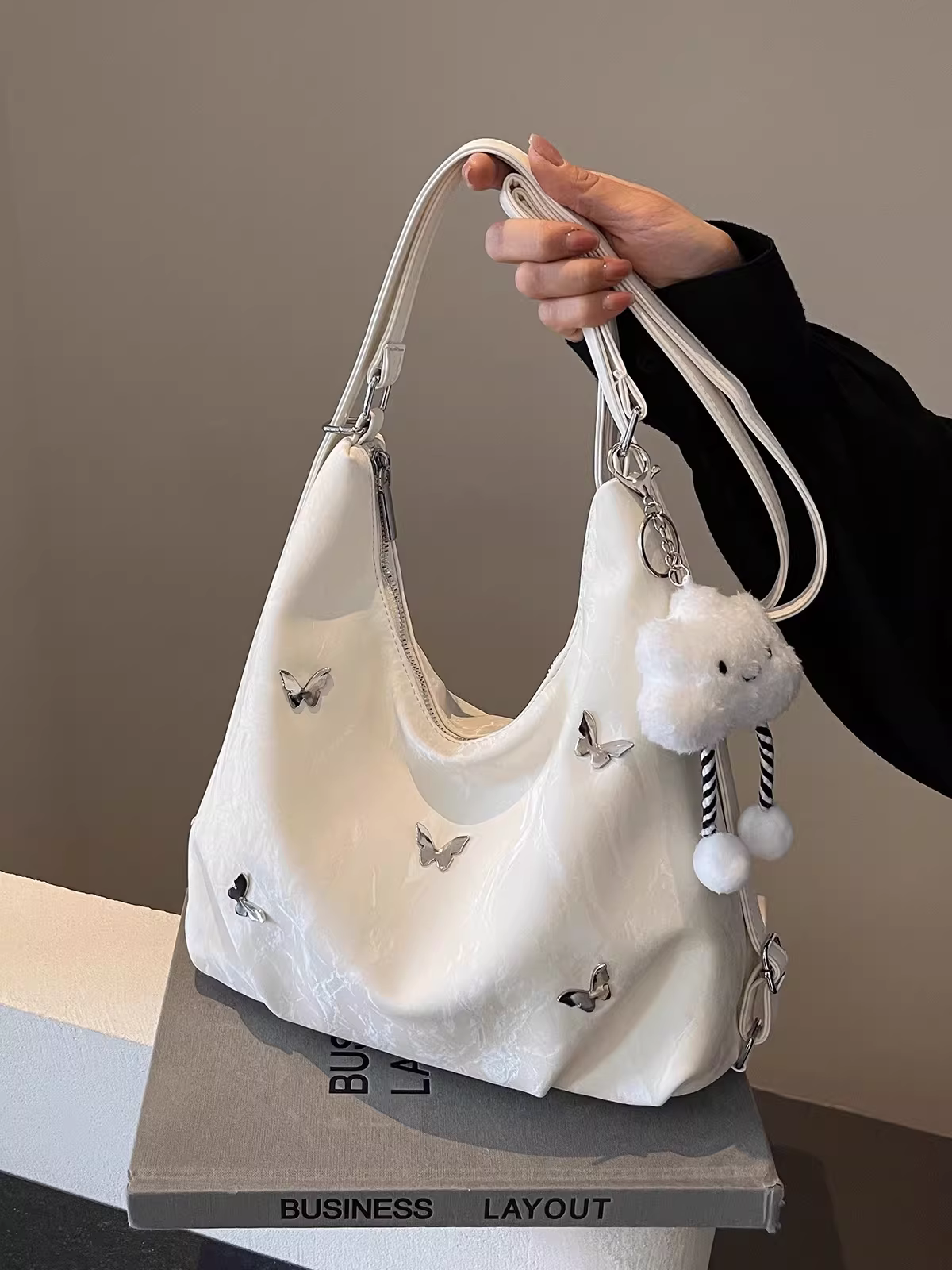 Túi tote nữ, dung tích lớn, mẫu mới 2025, sử dụng ba kiểu, túi đeo vai đi làm, túi đeo chéo, balo thời trang.