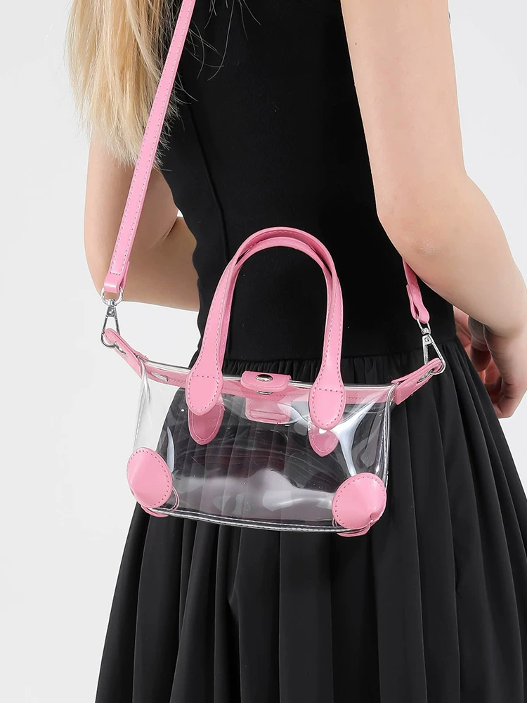 Túi thạch trong suốt dành cho nữ, mẫu mới hè 2025, túi đeo chéo đa năng, phong cách thời trang Hàn Quốc, túi xách nhỏ gọn.
