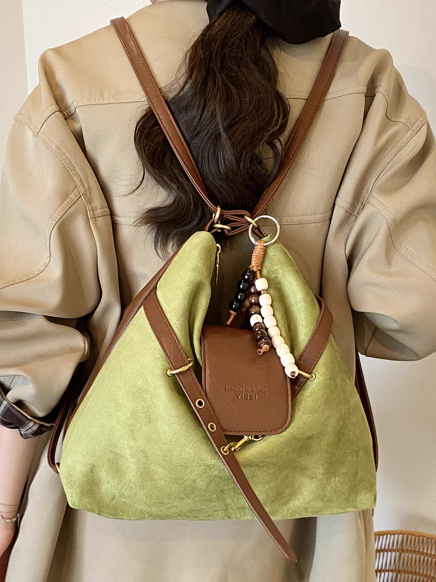 Túi đeo chéo kiểu retro mờ nhám dành cho nữ, dung tích lớn, phong cách giản dị, mẫu mới 2025, túi đeo vai độc đáo, balo đa năng