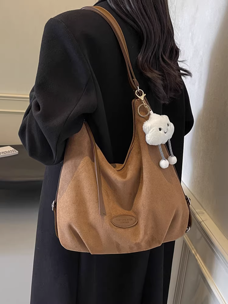 Túi tote đi làm phong cách retro mờ nhám dành cho nữ, dung tích lớn, mẫu mới xuân hè 2025, balo đa năng, phong cách thường ngày